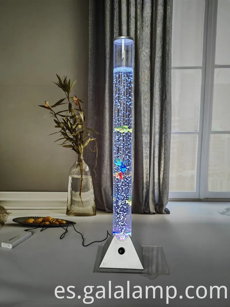 Acuario de burbujas de fantasía LED vibrante con coloridos efectos de peces y luz